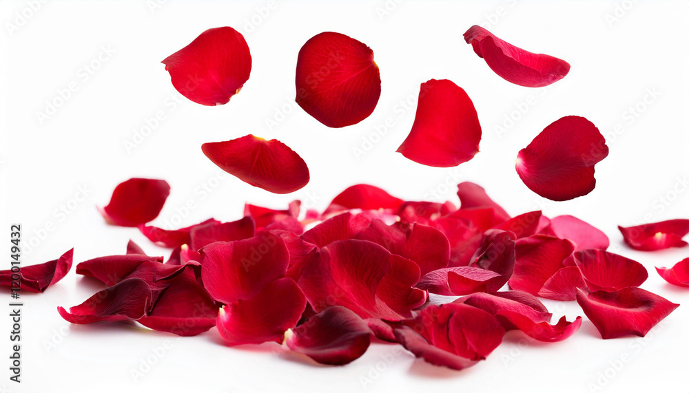 falling rose petal isolated on white background full depth of field falling rose petal isolated on white background full depth of field