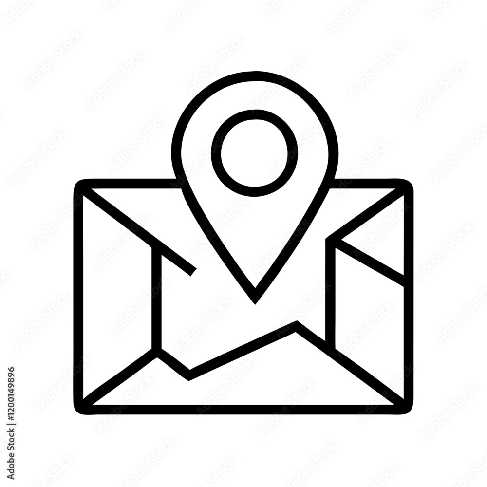 map icon, map line art - simple line art of map, perfect for map logos and icons and themed design map icon, map line art - simple line art of map, perfect for map logos and icons and themed design