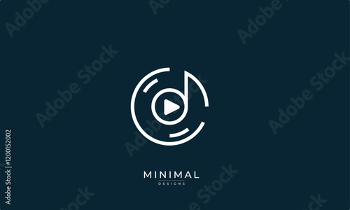 Minimal music play logo / Music note logo / play button logo 