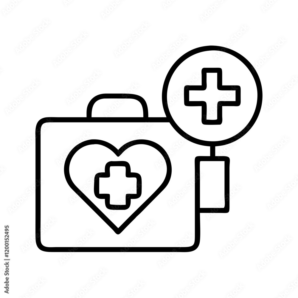 Fototapeta premium medical icon, medical line art - simple line art of medical, perfect for medical logos and icons and themed design 