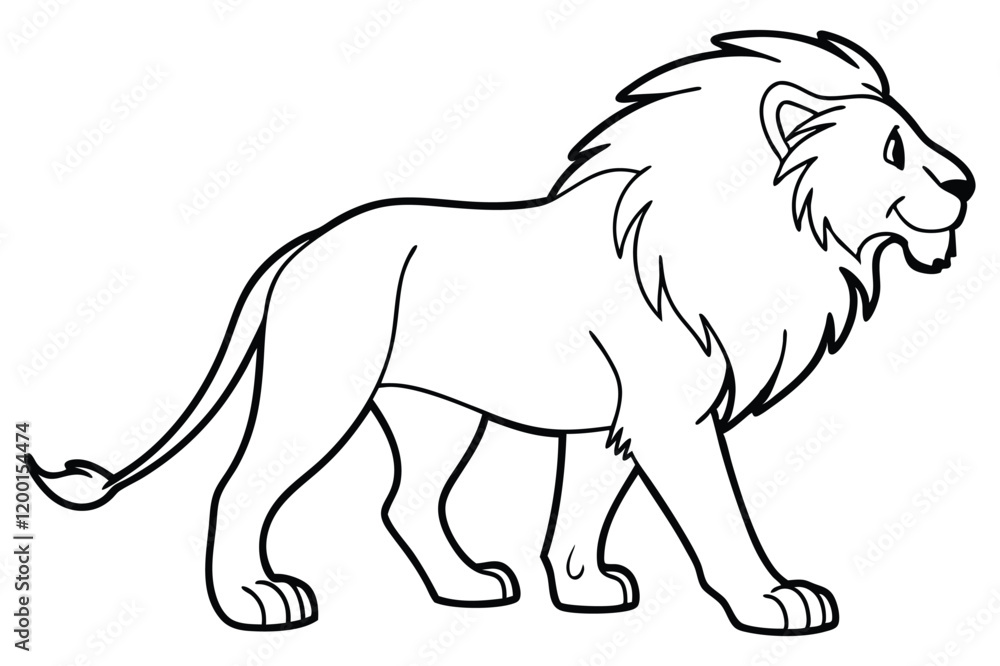 Obraz premium lion outline drawing