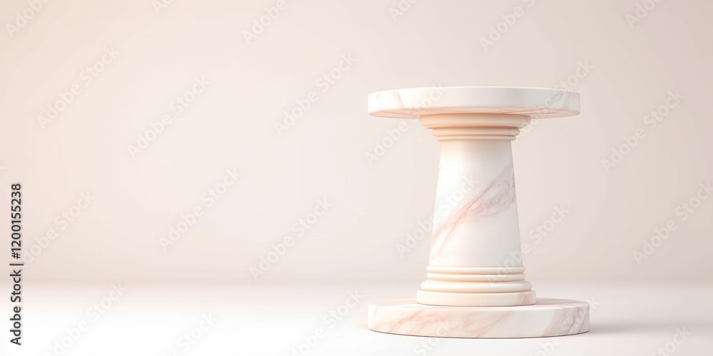 White marble column with a pink base White marble column with a pink base