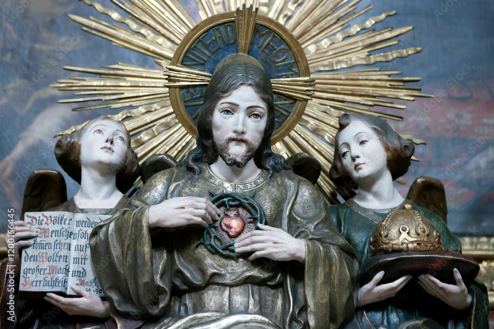 Fototapeta premium Carmelite Church of St. Joseph. The Sacred Heart of Jesus. Regensburg. Germany.