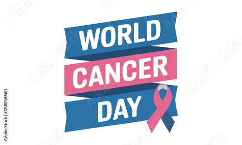 World Cancer Day observed every year on 4th february. Vector health banner, flyer, poster and social medial template design.