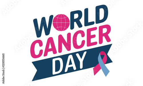 World Cancer Day observed every year on 4th february. Vector health banner, flyer, poster and social medial template design.
