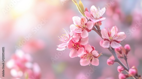 Delicate pink blossoms in soft light