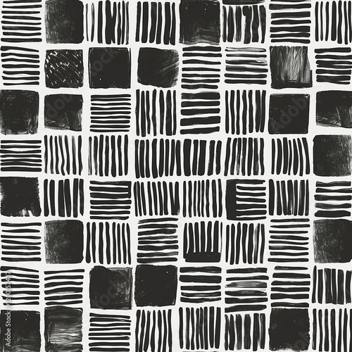 Wallpaper Mural black and white line pattern  Torontodigital.ca