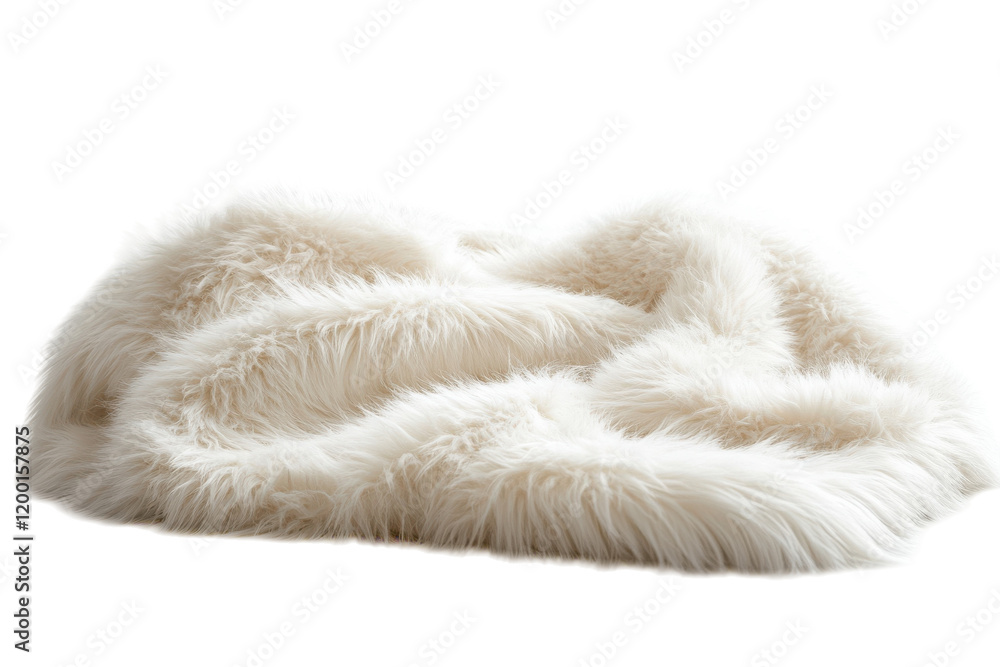 Soft white fur blanket draped elegantly on a surface for cozy home decor inspiration Soft white fur blanket draped elegantly on a surface for cozy home decor inspiration
