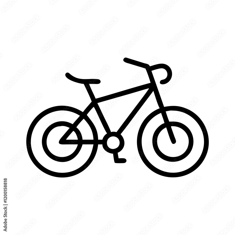 Fototapeta premium mountain bike icon, mountain bike line art - simple line art of mountain bike, perfect for mountain bike logos and icons and themed design 