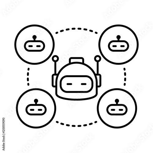Multi-Agent Collaboration – Connected Dots Representing Teamwork Among AI Systems