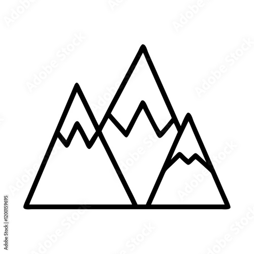 mountains ranges icon, mountains ranges line art - simple line art of mountains ranges, perfect for mountains ranges logos and icons and themed design  photo