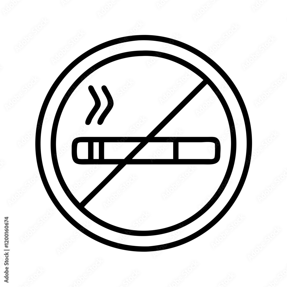 no smoking icon, no smoking line art - simple line art of no smoking, perfect for no smoking logos and icons and themed design no smoking icon, no smoking line art - simple line art of no smoking, perfect for no smoking logos and icons and themed design