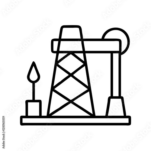 oil industry icon, oil industry line art - simple line art of oil industry, perfect for oil industry logos and icons and themed design  photo