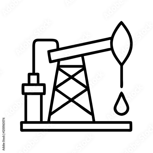 oil industry icon, oil industry line art - simple line art of oil industry, perfect for oil industry logos and icons and themed design 