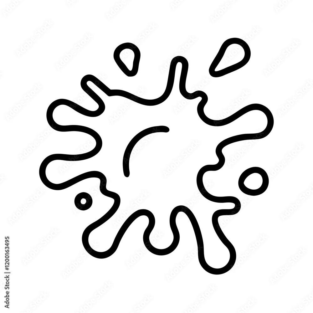 Obraz premium orange paint splash icon, orange paint splash line art - simple line art of orange paint splash, perfect for orange paint splash logos and icons and themed design 
