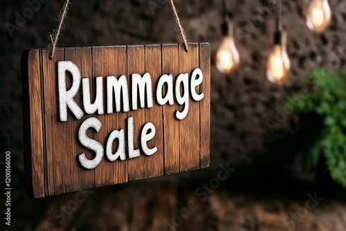 A rustic wooden sign with the text 