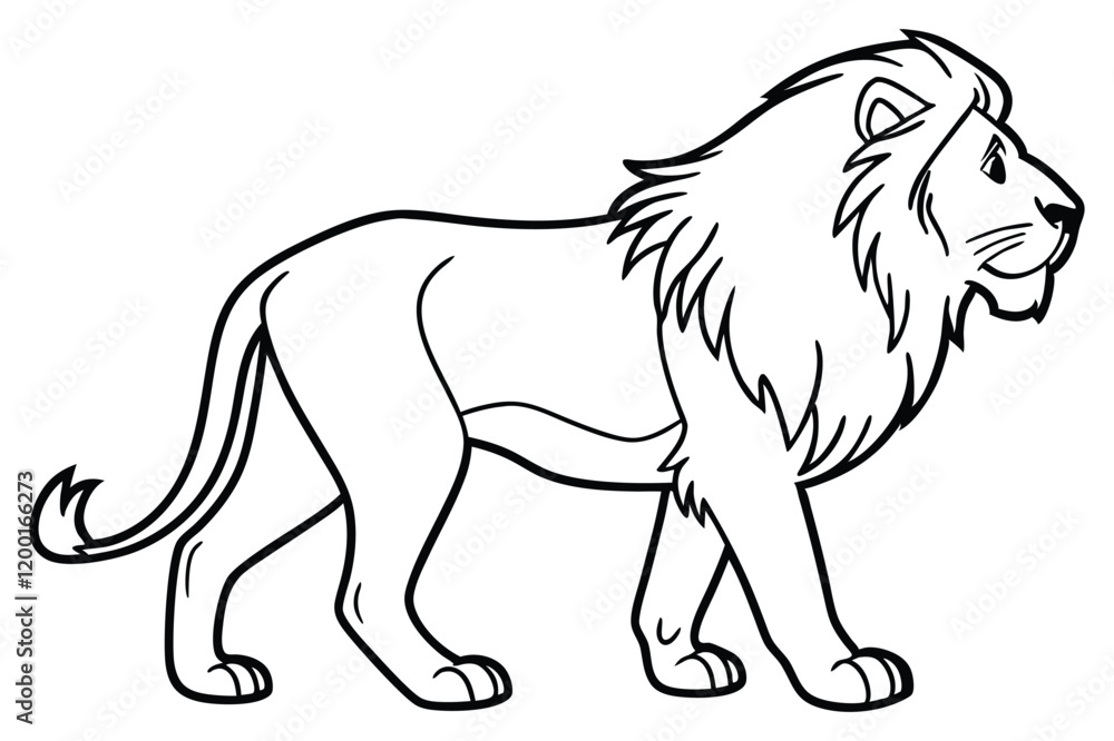 Obraz premium lion outline drawing
