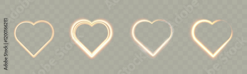 Light heart for holiday cards.Template for greeting banners.. Valentine's Day.Vector illustration.