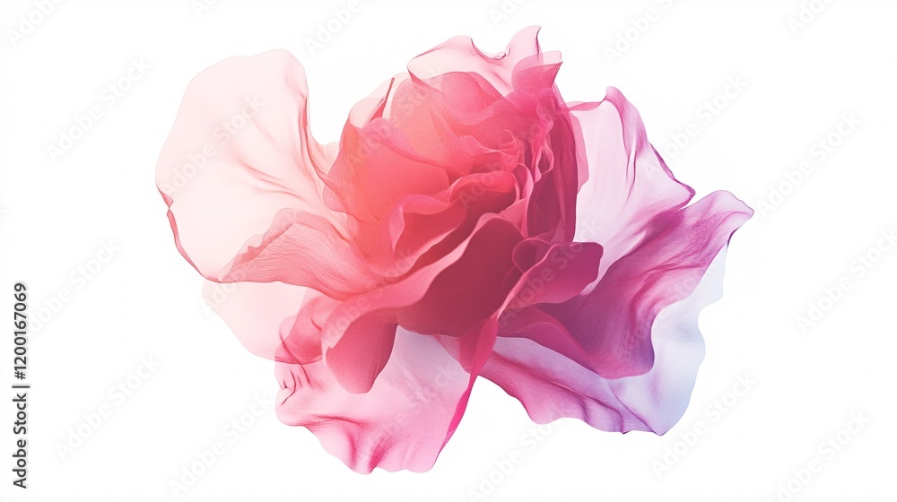 Obraz premium A stunning semi-transparent rose in shades of pink and purple, capturing elegance and beauty.