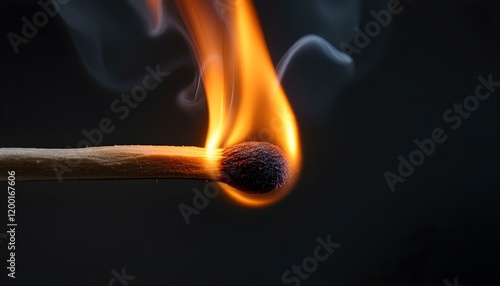 A matchstick’s dramatic ignition. photo