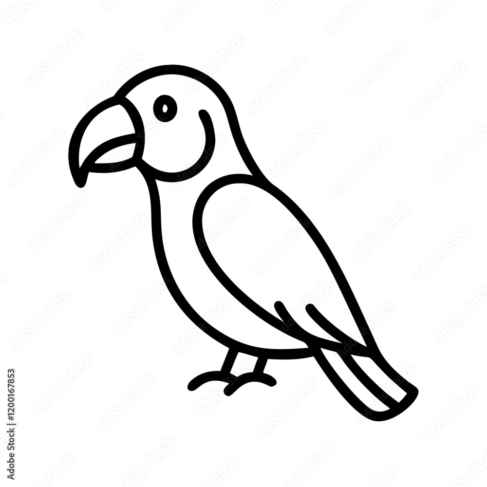 Obraz premium parrot icon, parrot line art - simple line art of parrot, perfect for parrot logos and icons and themed design 
