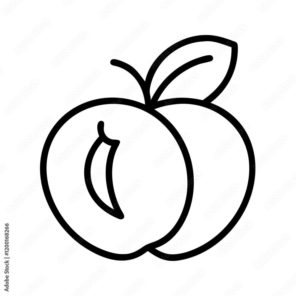 peach icon, peach line art - simple line art of peach, perfect for peach logos and icons and themed design peach icon, peach line art - simple line art of peach, perfect for peach logos and icons and themed design