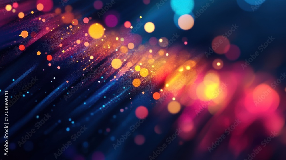 Fototapeta premium Vibrant bokeh lights, swirling colors.
