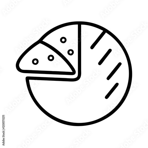 pie icon, pie line art - simple line art of pie, perfect for pie logos and icons and themed design 
