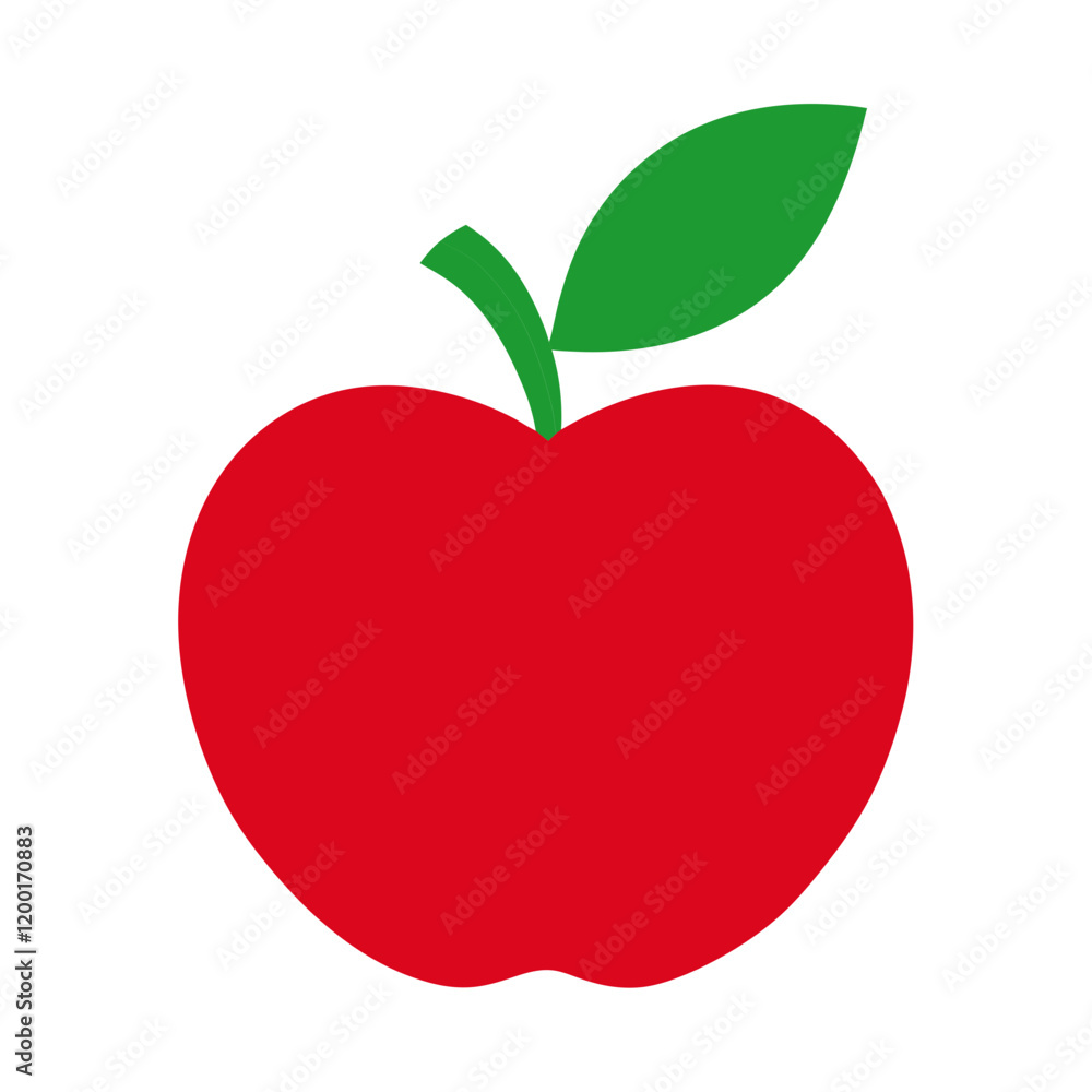 Apple Vector Art Illustration - Flat Apple Fruit Design Apple Vector Art Illustration - Flat Apple Fruit Design