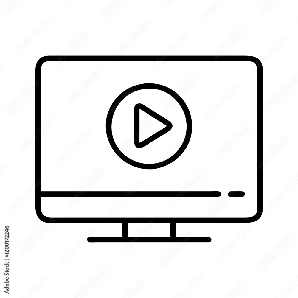 play video icon, play video line art - simple line art of play video, perfect for play video logos and icons and themed design play video icon, play video line art - simple line art of play video, perfect for play video logos and icons and themed design