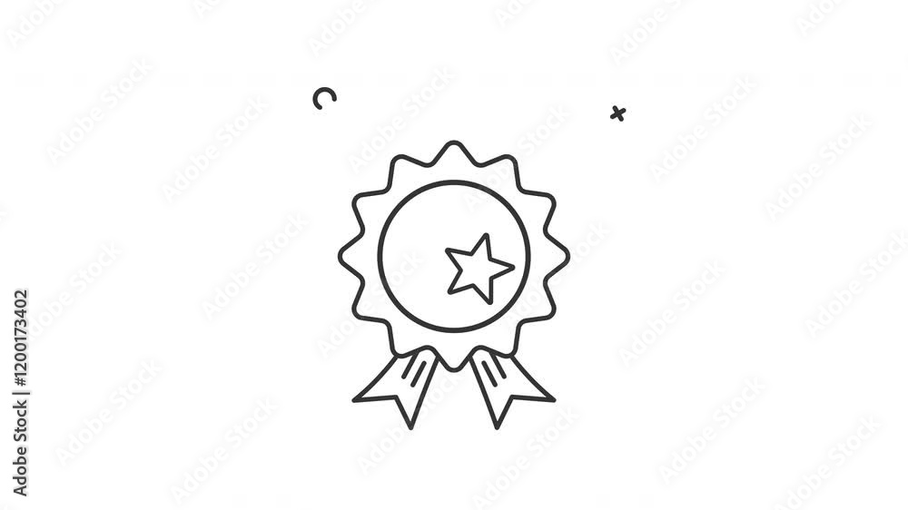 star badge icon animation motion graphic, line loopable element video for business star badge icon animation motion graphic, line loopable element video for business