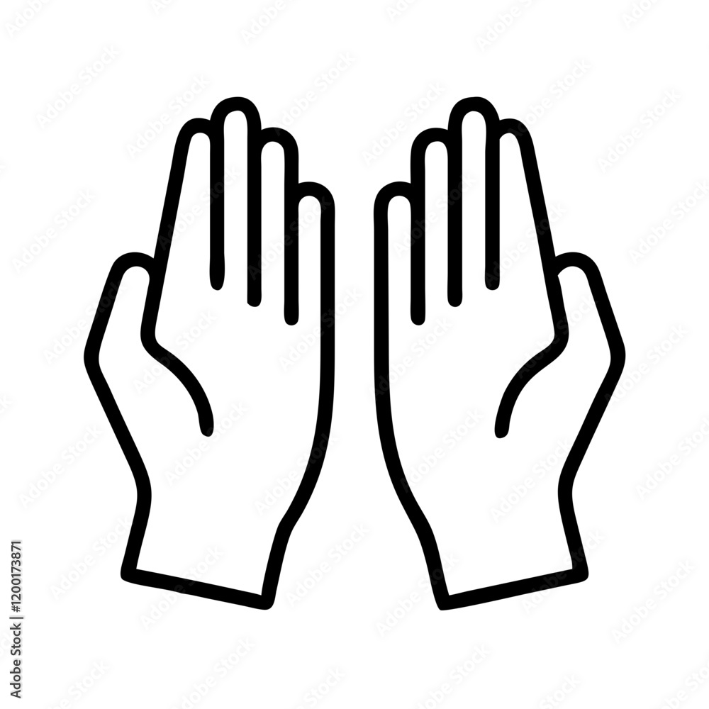 praying hands icon, praying hands line art - simple line art of praying hands, perfect for praying hands logos and icons and themed design praying hands icon, praying hands line art - simple line art of praying hands, perfect for praying hands logos and icons and themed design