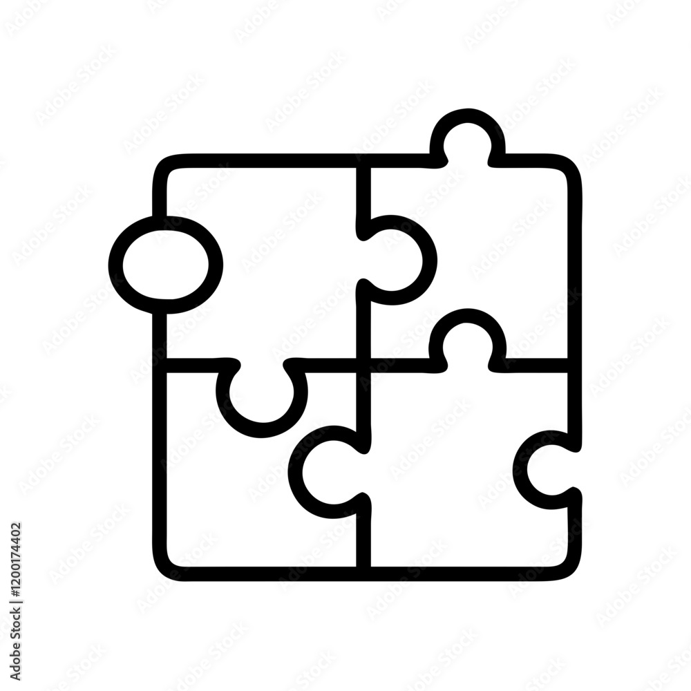 puzzle icon, puzzle line art - simple line art of puzzle, perfect for puzzle logos and icons and themed design puzzle icon, puzzle line art - simple line art of puzzle, perfect for puzzle logos and icons and themed design