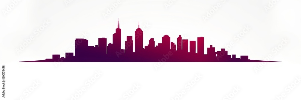 Obraz premium City skyline silhouette in gradient colors representing urban life and celebration