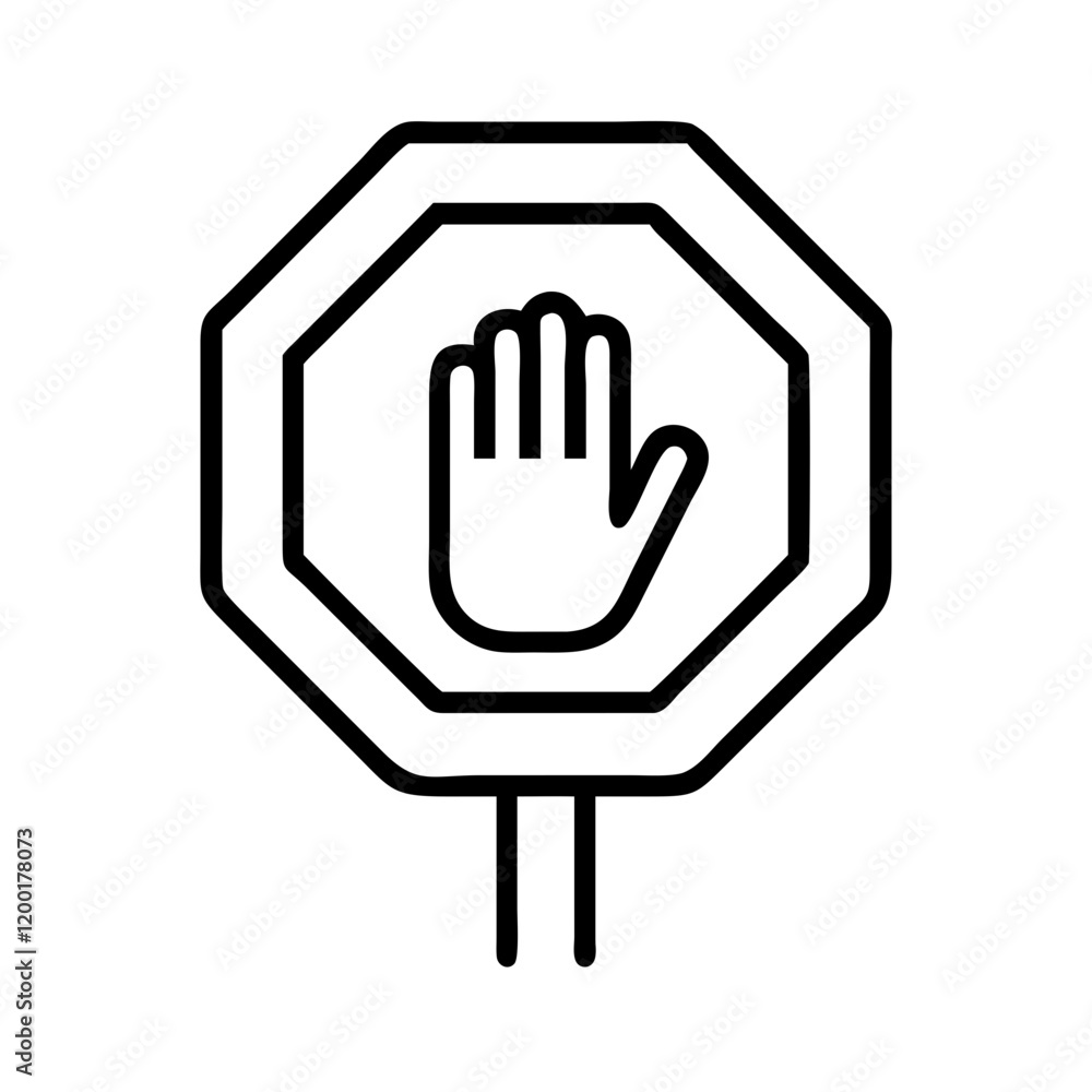 stop sign icon, stop sign line art - simple line art of stop sign, perfect for stop sign logos and icons and themed design stop sign icon, stop sign line art - simple line art of stop sign, perfect for stop sign logos and icons and themed design