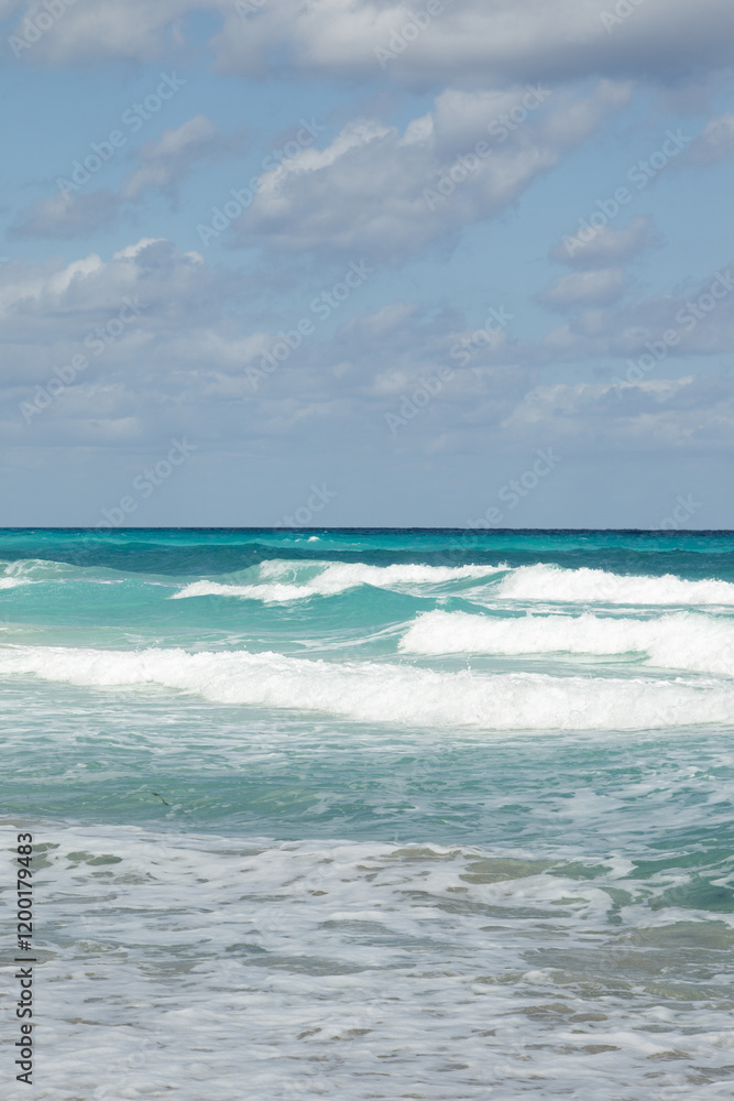 Scenic Turquoise Water Waves of the Caribbean Sea Scenic Turquoise Water Waves of the Caribbean Sea