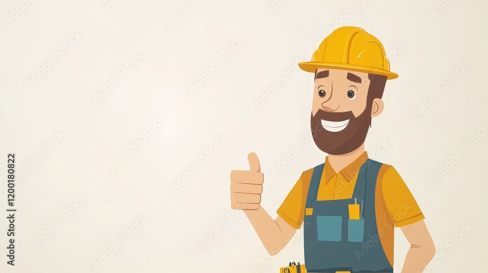 Smiling Construction Worker Giving Thumbs Up Smiling Construction Worker Giving Thumbs Up