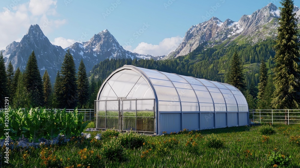 Mountain Greenhouse Gardening Sunny Alpine Farming Mountain Greenhouse Gardening Sunny Alpine Farming
