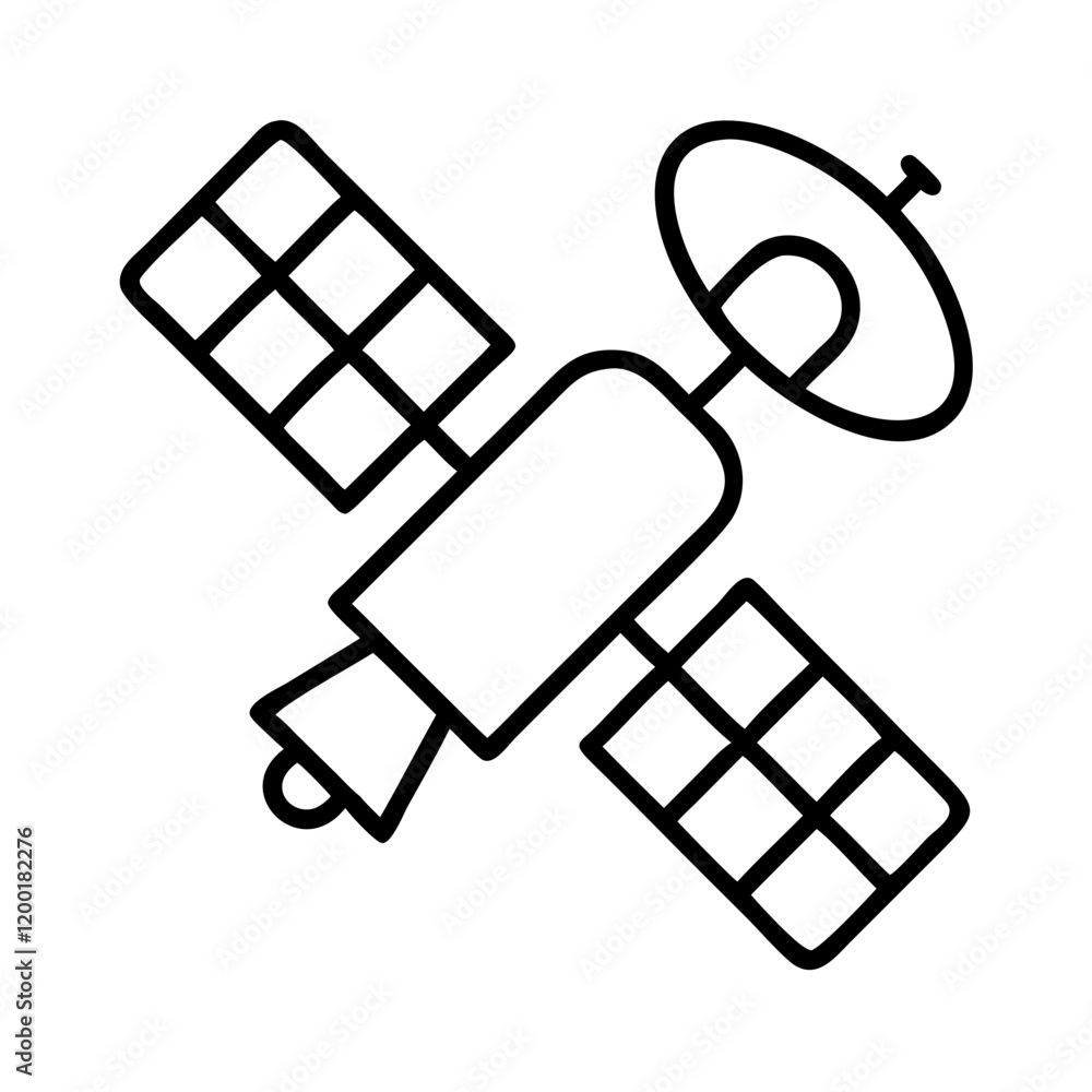 satellite icon, satellite line art - simple line art of satellite, perfect for satellite logos and icons and themed design satellite icon, satellite line art - simple line art of satellite, perfect for satellite logos and icons and themed design