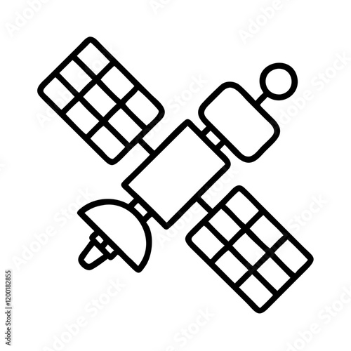 satellite icon, satellite line art - simple line art of satellite, perfect for satellite logos and icons and themed design  photo