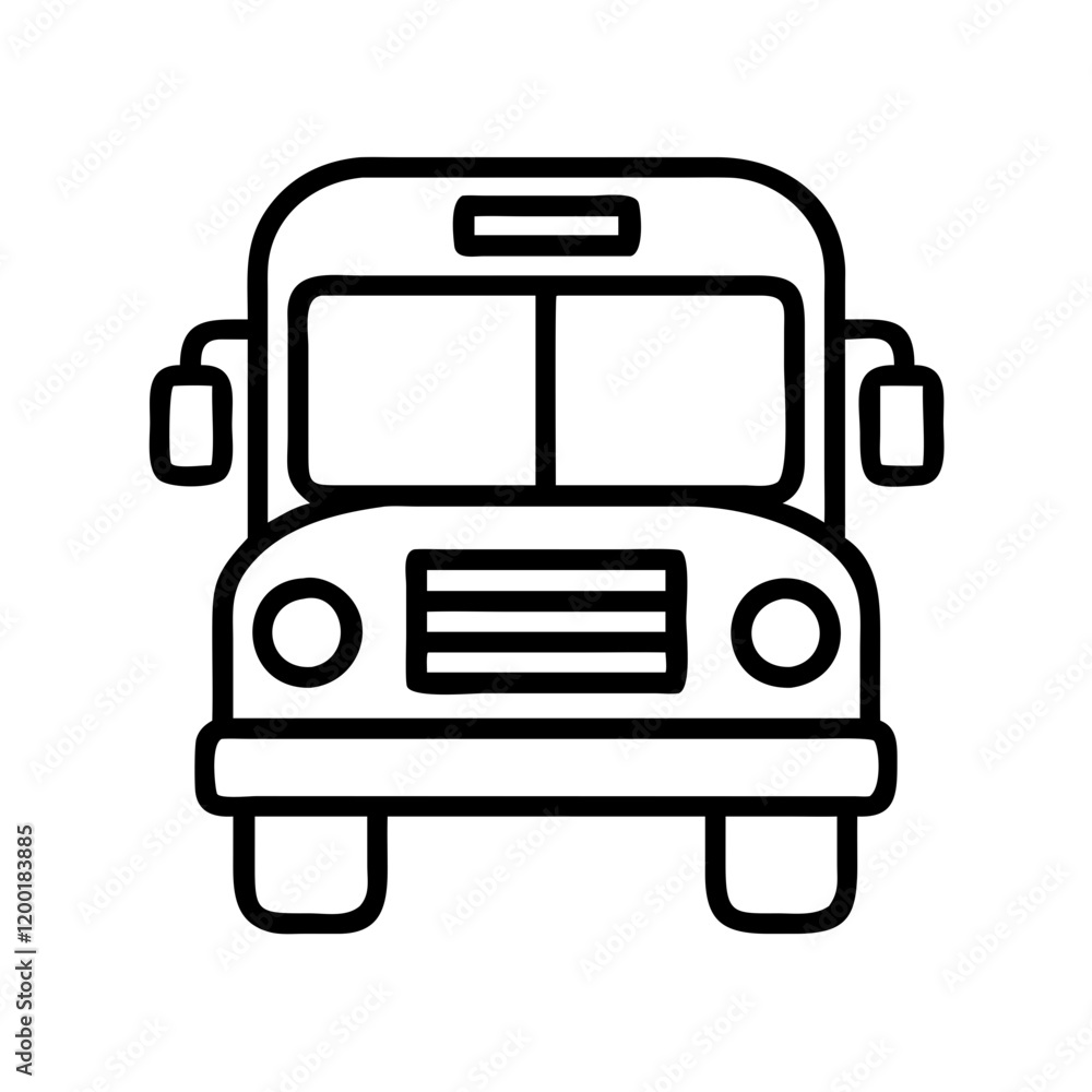 school bus icon, school bus line art - simple line art of school bus, perfect for school bus logos and icons and themed design school bus icon, school bus line art - simple line art of school bus, perfect for school bus logos and icons and themed design
