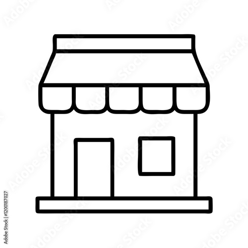 shopfront icon, shopfront line art - simple line art of shopfront, perfect for shopfront logos and icons and themed design 