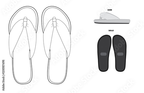 flip flop technical drawing