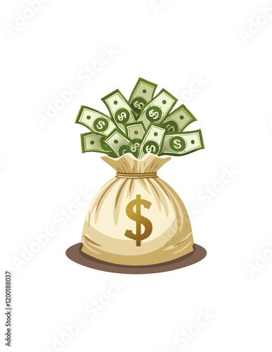 Bag filled with money