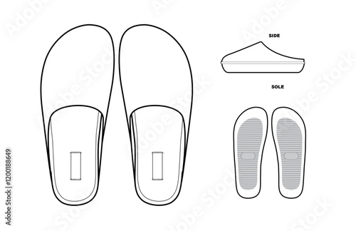 Slipper Mule Technical Drawing