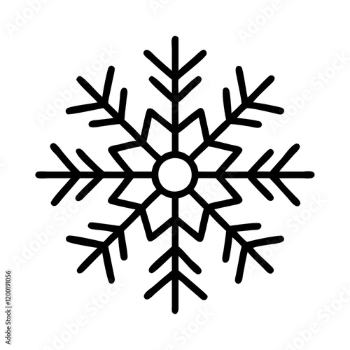 snowflakes icon, snowflakes line art - simple line art of snowflakes, perfect for snowflakes logos and icons and themed design 