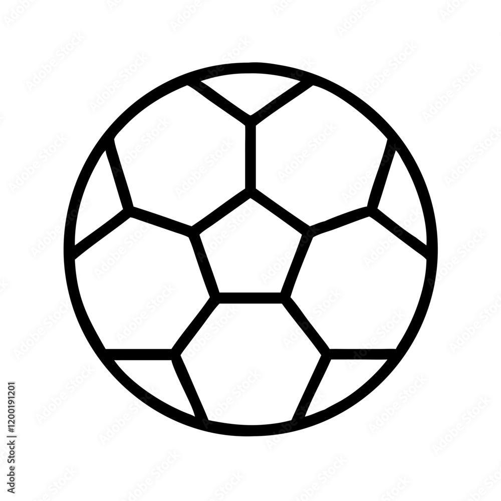 Fototapeta premium soccer ball icon, soccer ball line art - simple line art of soccer ball, perfect for soccer ball logos and icons and themed design 