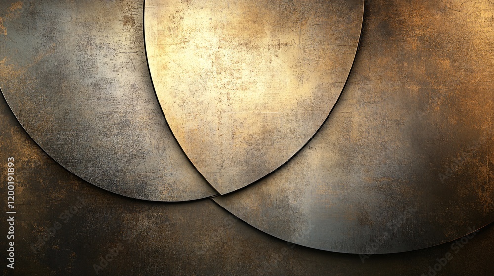 Naklejka premium Abstract metallic circles in warm hues creating a rich, textured background.