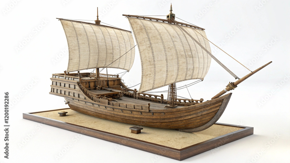 Naklejka premium Model of an Ancient Ship