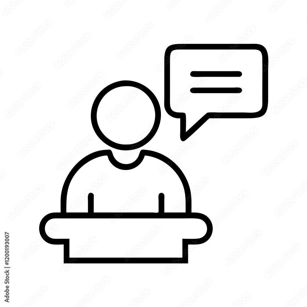 speaking icon, speaking line art - simple line art of speaking, perfect for speaking logos and icons and themed design 